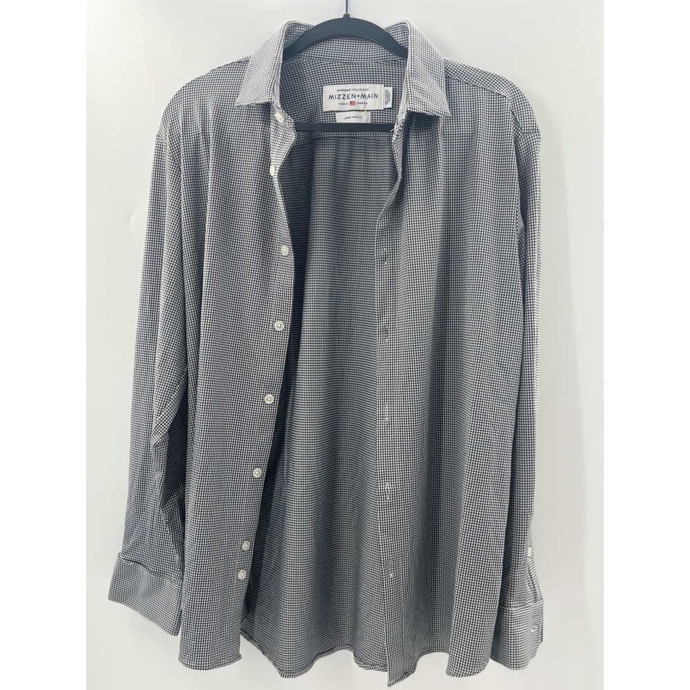Mizzen+Main Spinnaker Collection Gingham Performance Shirt Mens Large Trim Fit